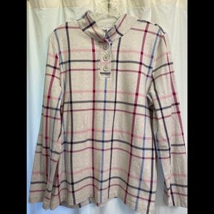 Talbots 3-button Henley top, size L